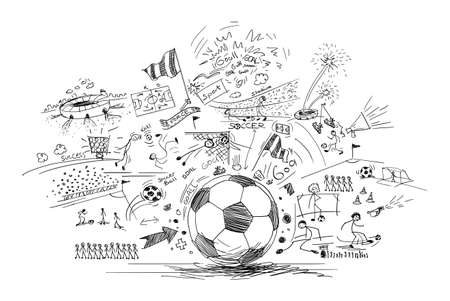 soccer doodleの写真素材