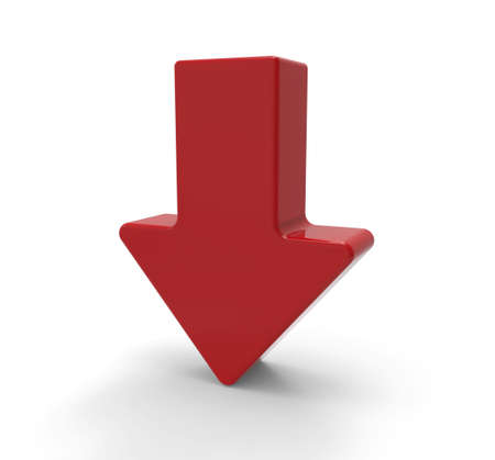 3d Red arrow symbol,downwardsの写真素材