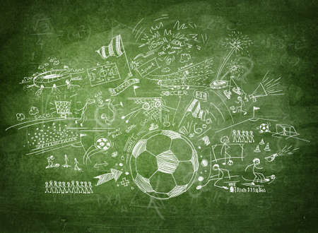 Blackboard soccer conceptの写真素材