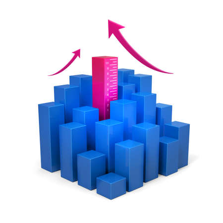 3d rising cubesの写真素材