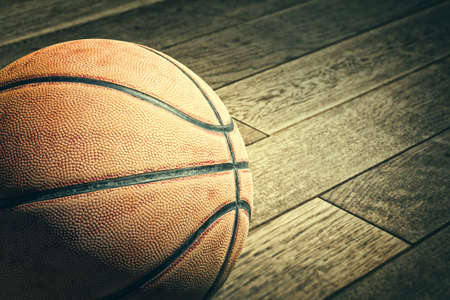 Basketball on the floorの写真素材