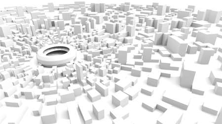 stadium and cityの写真素材