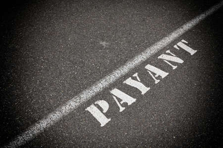 Payant on asphalt roadの写真素材