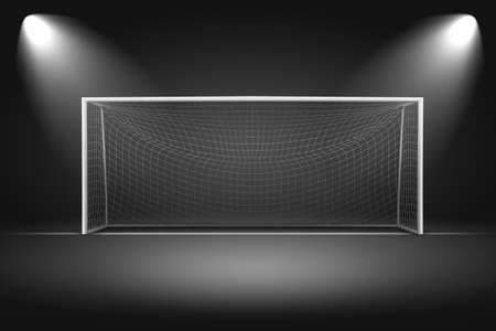 Goalpost on black backgroundの写真素材