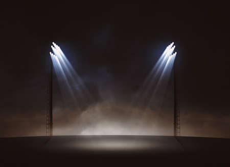 stage with spotlightsの写真素材