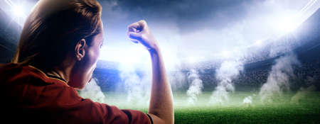 Fans on stadiumの写真素材