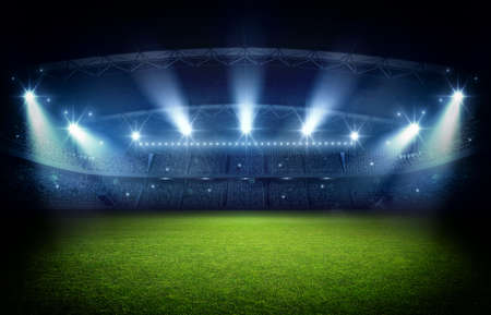 Stadium, 3d rendering. The imaginary football stadium is modeled and rendered.