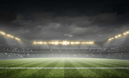 Stadium, the imaginary football stadium is modelled and rendered.の写真素材