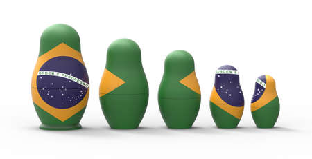 Russian doll 3d rendering, the imaginary Russian doll is modeled and rendered.の写真素材