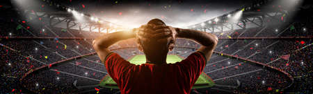 Soccer stadium with fan.The imaginary stadium is modelled and rendered.の写真素材
