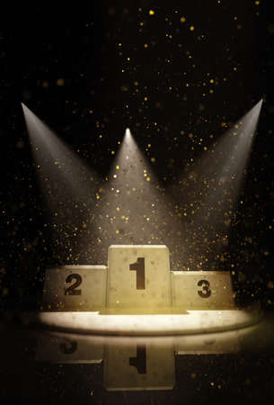 Winners podium, an imaginary winners podium is modeled and rendered.の写真素材