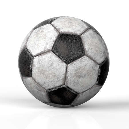 Soccer ball is on an isolated white background. Soccer ball was modeled and rendered.の写真素材