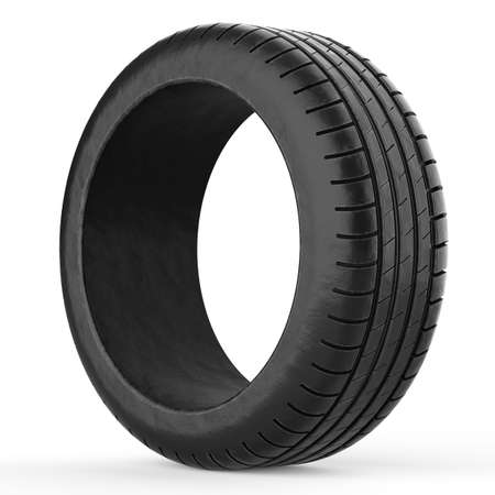 Car tire on white background, 3d renderingの写真素材