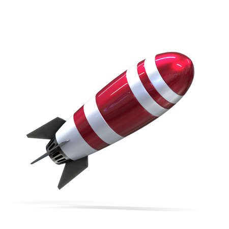 Rocket on white background, 3d rendering