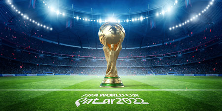 FIFA World Cup Qatar 2022, an imaginary stadium is modeled and rendered.のeditorial素材