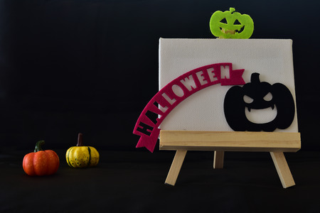 Happy Halloween background concept with message boardの写真素材