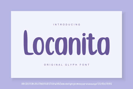 Minimalist joyful font. handwritten fonts in kids and girly styleのイラスト素材