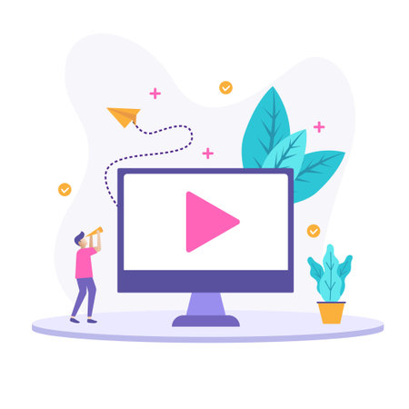 Isolated Video Player illustration concept. Design materials for promotion, information and advertising.のイラスト素材