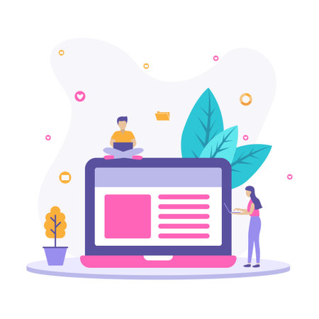 Isolated Blogging illustration concept. Design materials for promotion, information and advertising.のイラスト素材