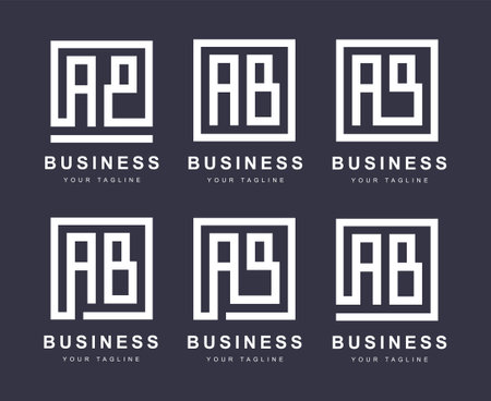 Minimalistic AB letter logo with several versionsのイラスト素材