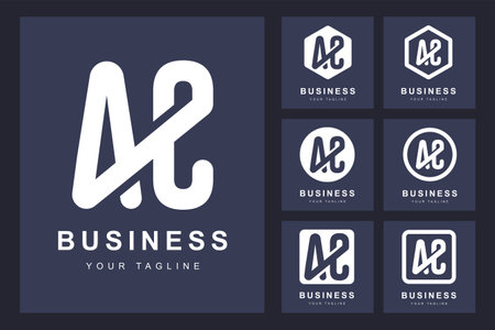 Minimalistic AC letter logo with several versionsのイラスト素材