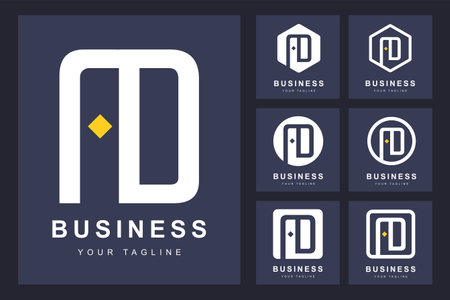 Minimalistic AD letter logo with several versionsのイラスト素材