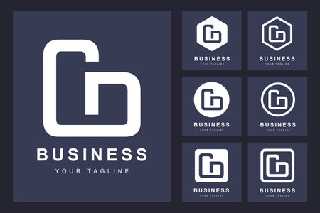 Minimalistic CD letter logo with several versionsのイラスト素材