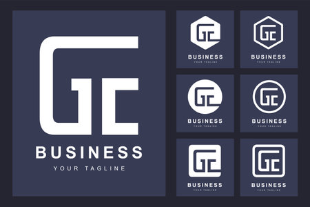 Minimalistic GE letter logo with several versionsのイラスト素材