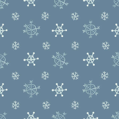 Watercolor snowflakes seamless pattern. Hand drawn snowflakes.の写真素材