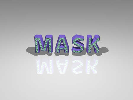 Colorful 3D MASK illustration with light perspective and shades, an ideal picture for conceptual...