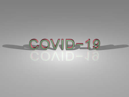3D illustration of COVID 19 in colorful text from a realistic perspective, ideal image for the...