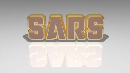 Metallic 3D SARS  with light perspective and shades, an ideal picture for conceptual usageの写真素材