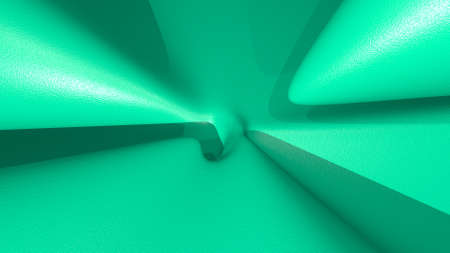 Mathematical shape made of spring green monochromic 3D curved abstract background image made of plain spotted patterns withの写真素材