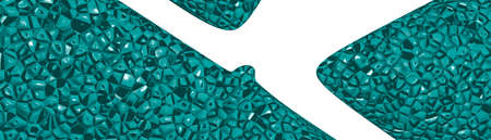 Ultra wide image made of DARK CYAN monochromic 3D curved abstract background image made of plain spotted patterns with shadow perspectivesの写真素材