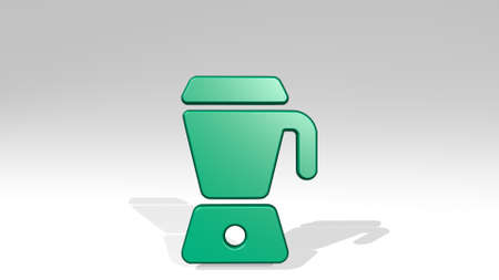 appliances vitamix from a perspective on the wall. A thick sculpture made of metallic materials of 3D rendering. illustration and kitchenの写真素材