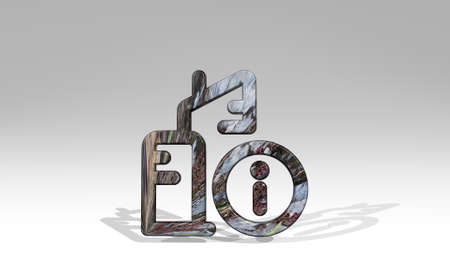 real estate action building information made by 3D illustration of a shiny metallic sculpture casting shadow on light background. house and conceptの写真素材