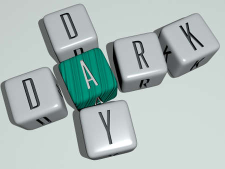 combination of dark day built by cubic letters from the top perspective, excellent for the concept presentation. background and abstractの写真素材