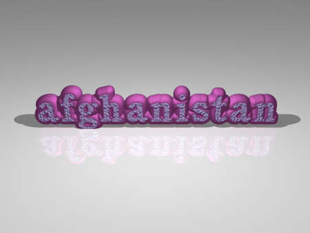 afghanistan in 3D illustration with light perspective and shadow, and image ideal for various usages. flag and backgroundの写真素材