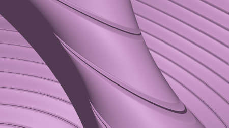 3D illustration of a background in orchid color with special texture of moving groove lines. flower...