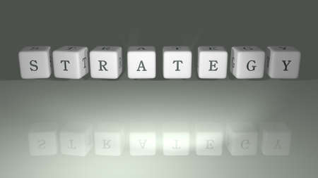 STRATEGY built by dice letters and color crossing for the related meanings of the concept by 3D rendering. business and illustrationの写真素材