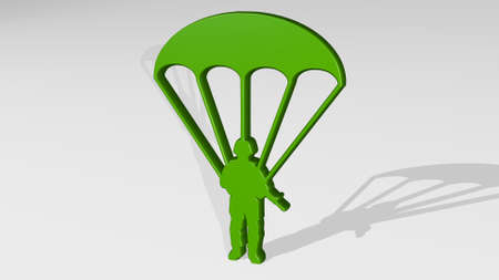 athletic sport activity from a perspective with the shadow. A thick sculpture made of metallic materials of 3D rendering. athlete and activeの写真素材