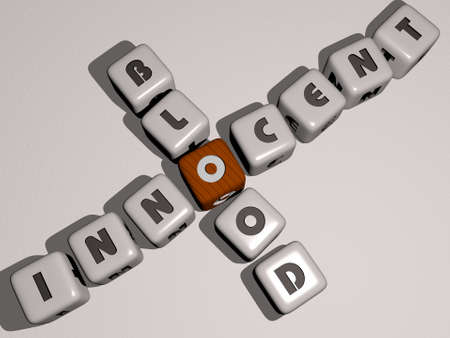 combination of INNOCENT BLOOD built by cubic letters from the top perspective, excellent for the...