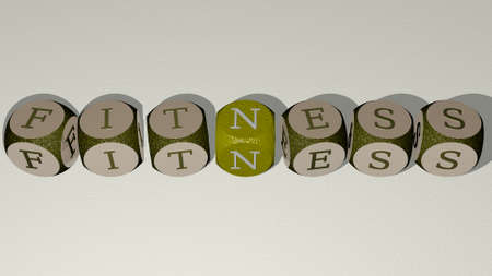 combination of FITNESS built by cubic letters from the top perspective, excellent for the concept...