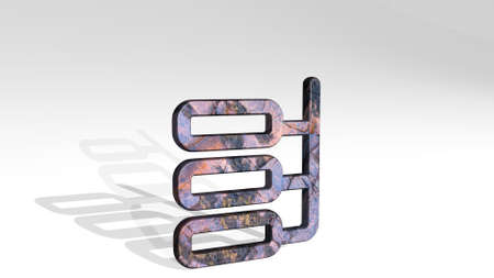 hierarchy casting shadow from a perspective. A thick sculpture made of metallic materials of 3D...