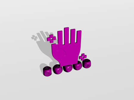 3D graphical image of CLEAN vertically along with text built by metallic cubic letters from the top perspective, excellent for the concept presentation and slideshows. background and illustrationの写真素材
