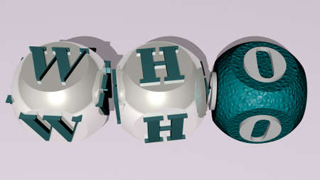 combination of WHO built by cubic letters from the top perspective, excellent for the concept presentationの写真素材