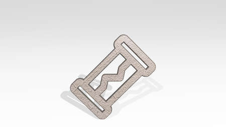 electronics fuse casting shadow from a perspective. A thick sculpture made of metallic materials of...