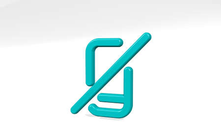 forbidden phone off made by 3D illustration of a shiny metallic sculpture with the shadow on light background. sign and iconの写真素材