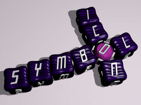 symbol icon combined by dice letters and color crossing for the related meanings of the concept....