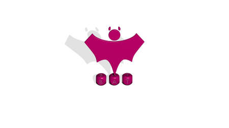 3D graphical image of bat vertically along with text built by metallic cubic letters from the top...